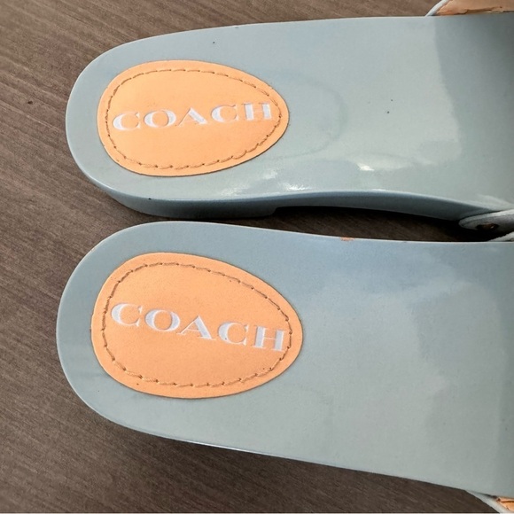 Coach bleeker suede slide sandals light blue size 8 - Picture 11 of 13